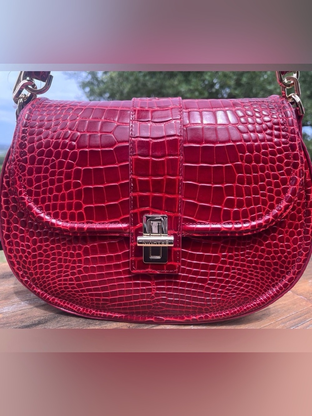 NWT Brahmin Cynthia Red Glissandro Convertible Bag
